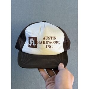 Vintage Austin Hardwoods Vernon Hat‎ Cap Snap Back Mens One Size Brown Trucker
